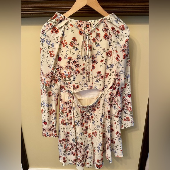 Maje Floral Print Playsuit in Light Yellow Colour - Picture 3 of 6